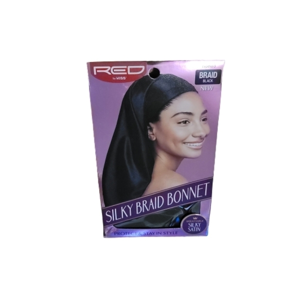 Silky BRAID BONNET RED by Kiss premium silky satin breathable - Picture 2 of 6